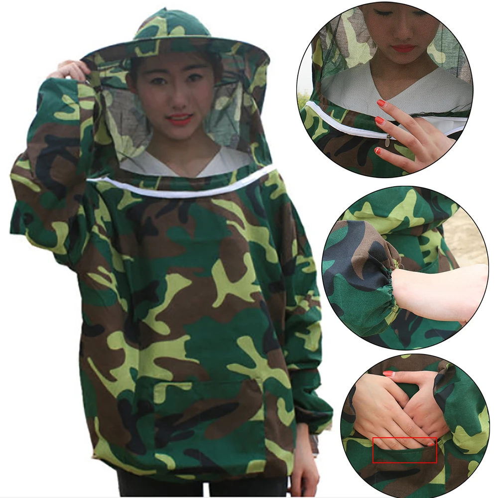 1pcs Bee Protection Camouflage Head Net Anti Fly Hoodie Jacket Coat Insect Protect Net Mesh Full Face Mosquito Netting Garden Protective Clothing Aliexpress