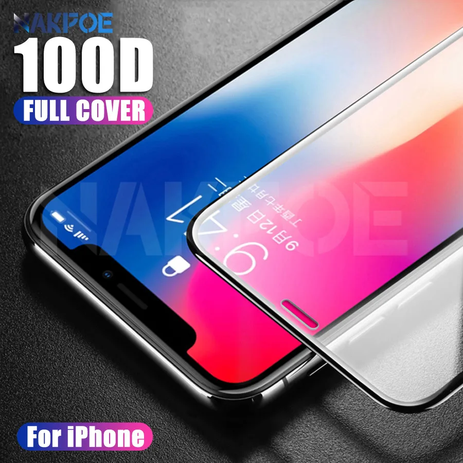 100D Curved Full Cover Protective Glass On The For iPhone 7 8 6S Plus
Tempered Screen Protector iPhone 11 Pro X XR XS Max Glass