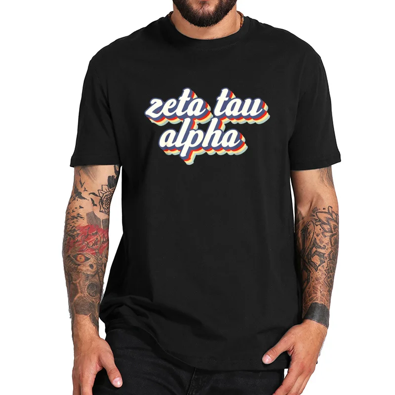 Zeta Tau Alpha Футболка-Международная женская спортивная футболка унисекс популярная хлопок с принтом