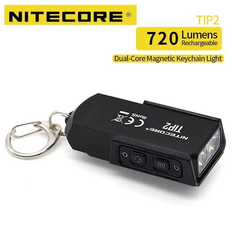 Мини-светильник NITECORE TIP2 CREE XP-G3 S3 720 люмен USB Перезаряжаемый светильник-брелок с батареей