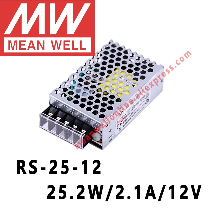 Mean Well RS-25-12 AC/DC 25 2 Вт/2.1A/12 в одиночный выход импульсный источник питания meanwell