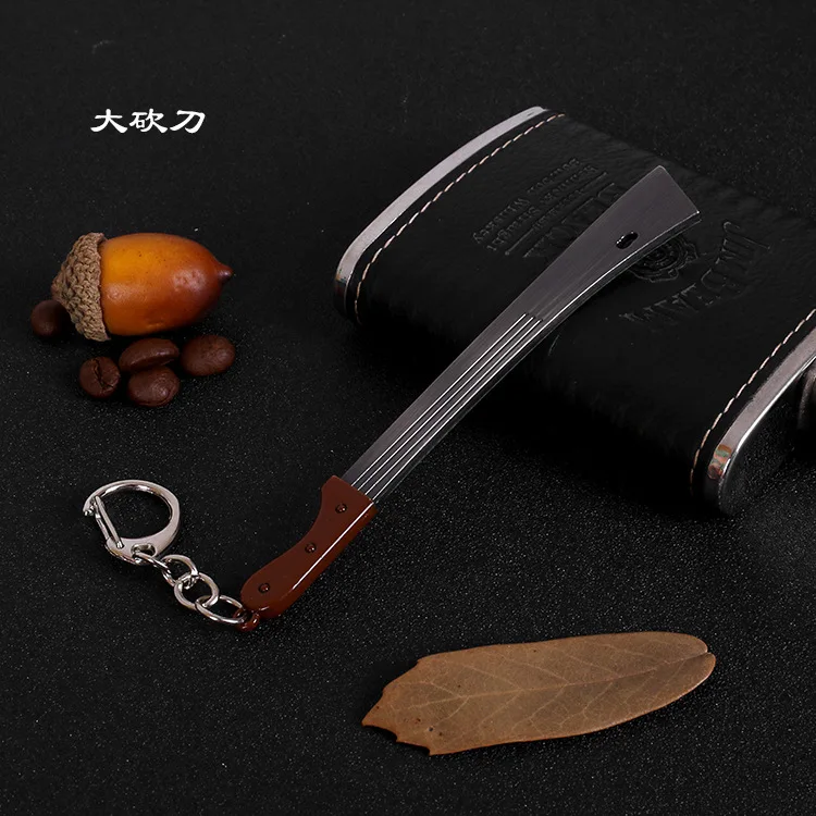 Stimulate Battlefield Level Three Helmet Flat-bottom Pot Pendant Keychain Chicken Game Related Products 7. 62mm Bullet Model