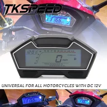 Универсальный 2,4 цилиндрический lcd мотоциклетный гоночный уличный велосипедный спидометр, одометр оборотов в минуту датчик скорости топлива 13000 об/мин DIY