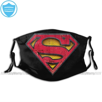 

Superman Mouth Face Mask Superman S-Shield Distressed Logo Facial Mask Cool Kawai with 2 Filters for Adult