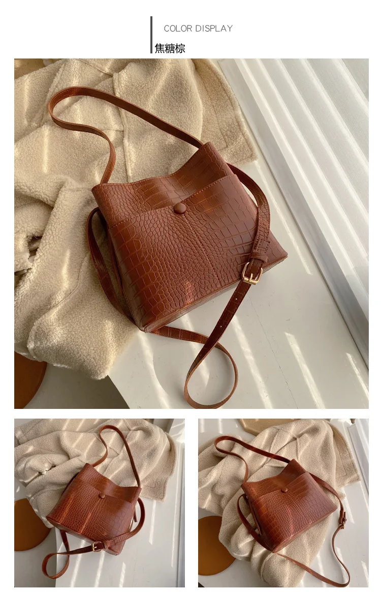 Женская сумка, новинка, зимняя, известный дизайнер, Ретро стиль, сумка-мешок, модная, крокодиловый узор, Повседневная сумка на плечо, сумка-мессенджер