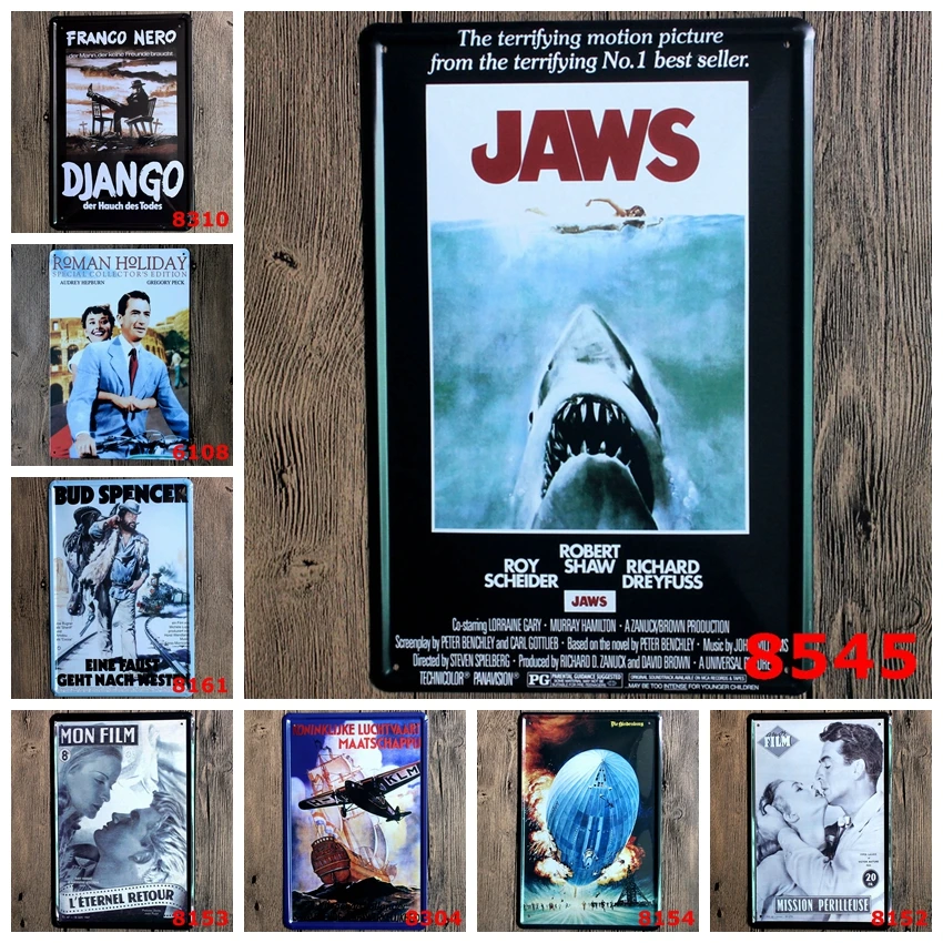 Movies Tin Sign Logo Plaque Vintage Metal Painting Wall Sticker Iron Board Decorative Plates Wholesale 20X30 CM | Дом и сад