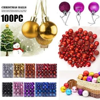 

100pcs Christmas Ball Gift Box Multi-color Home Party Ornament Gift Balls For Xmas Tree Bauble Hanging Ornament Dropshipping #N