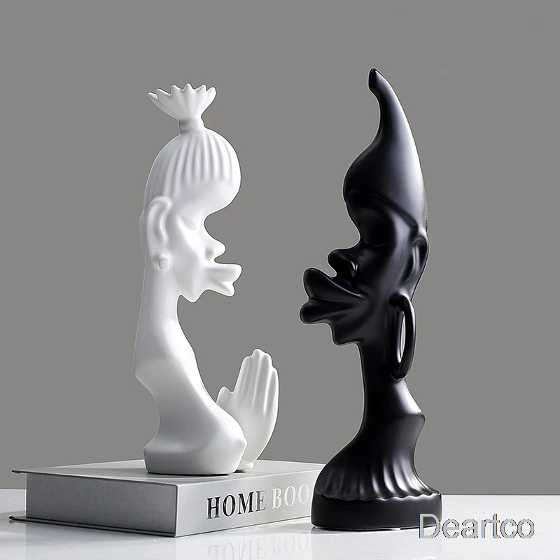 Deartco 35 см 2 шт./компл. керамическая глазурованная Статуэтка абстрактного мужчины
