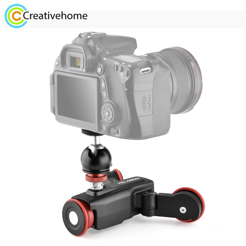 

YELANGU L5 Electric Track Slider 3-Wheel Rolling Dolly Car with Ballhead,Mobile APP Control, Load: 3kg, Support Phones Cameras