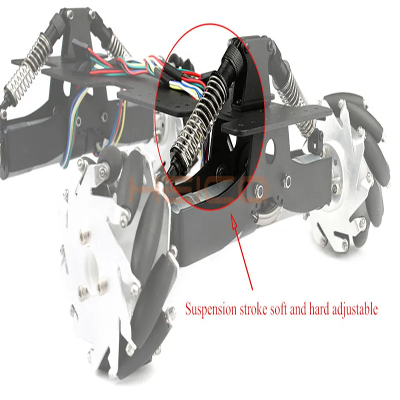 4WD Mcnamm Wheel Car Chassis With Hall / Photoelectric Speed Motor Shock Absorption Omnidirectional Mobile Smart Car for Arduino