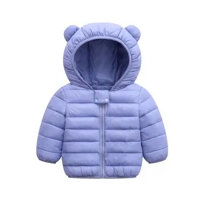 Милая куртка для маленьких девочек возрастом от 1 года до 5 лет модные пальто с капюшоном и ушками для маленьких мальчиков, осенняя одежда для девочек Одежда для младенцев Детские куртки - Цвет: purple