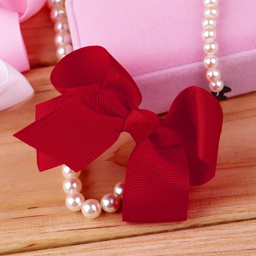 

NEW Hot Sale Grosgrain Ribbon Bow Hair Clip Pin Aligator Clips Flower Girl Bows Headwear Headdress Accessories 2019