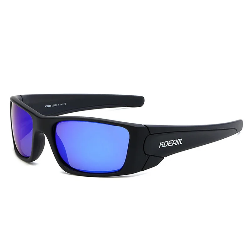 KDEAM Unisex Rectangular Polarized Sunglasses for Men TR90 Frame Fashion Square Fishing Eyewear Outdoor Sports Sun Glasses UV - Цвет линз: C3 Dark blue Mirror