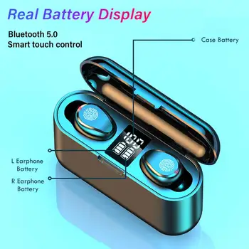 

LED Display Bluetooth TWS Earphone Wireless 5.0 Earbuds Touch Control Headset for sports /game Long Standby Universal