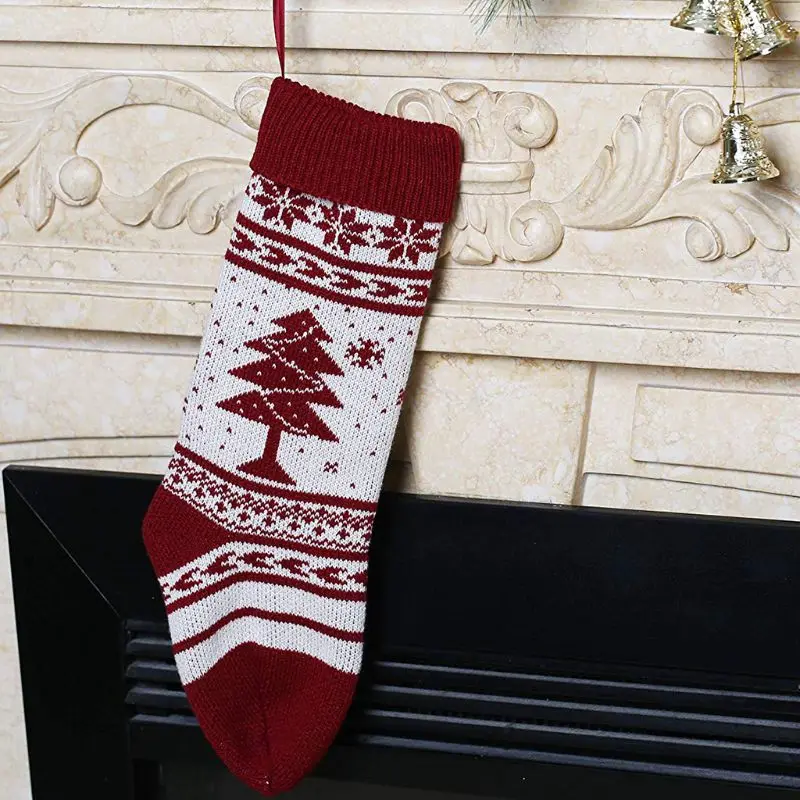 4Pcs Christmas Hanging Sock Classic Gift Filler Decoration Ornament Candy Bag 95AB