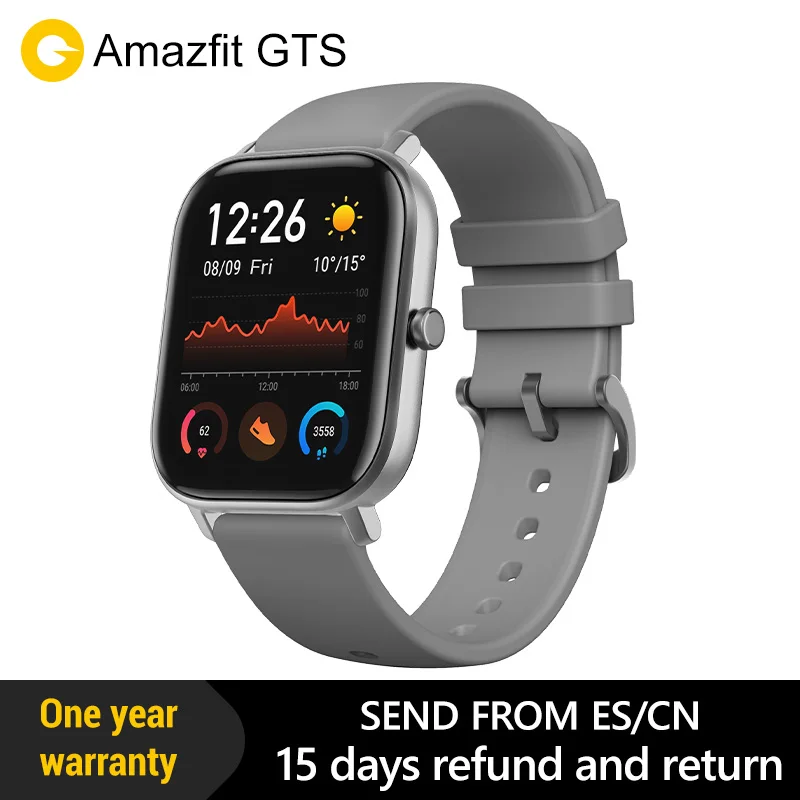 Amazfit GTS глобальная версия Смарт часы smartwatch gps Бег Спорт Пульс 5ATM водонепроницаемый