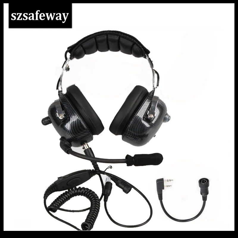 Авиационная рация гарнитура шумоподавление Heaphone для Kenwood Baofeng UV 5R 2 контакта