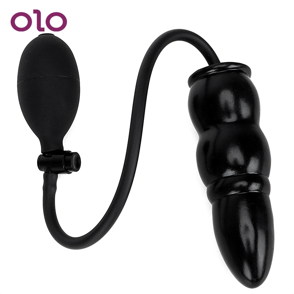 OLO Silicone Inflatable Anal Pear Plug Dildo Pump Expandable Anus Extender Anal Dilator Sex Toys for Women Men Adult Products photo