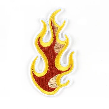

Hot Fire Blaze Applique Embroidered Motorcycle Biker Clothing Diy Iron on Patch Accessory Cool Punk Fabric Sticker Flame