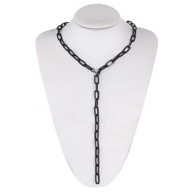 Трендовое ожерелье на цепочке модное длинное ожерелье для женщин ювелирные изделия на цепочке серебро/золото/черный цвет