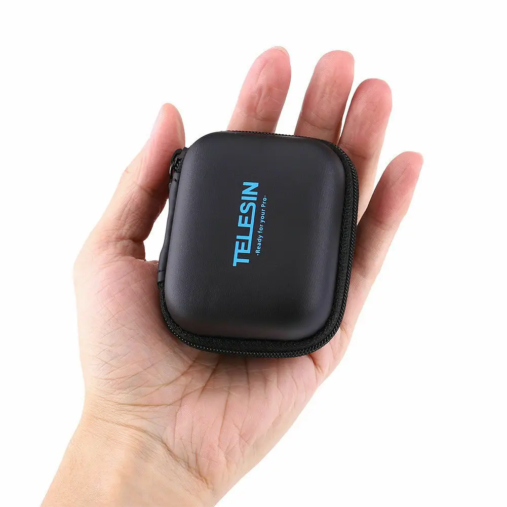TELESIN черная мини Портативная защитная сумка+ крышка для объектива, крышка для камеры, чехол для переноски, коробка для хранения для GoPro Hero 7 Hero 6 Hero 5