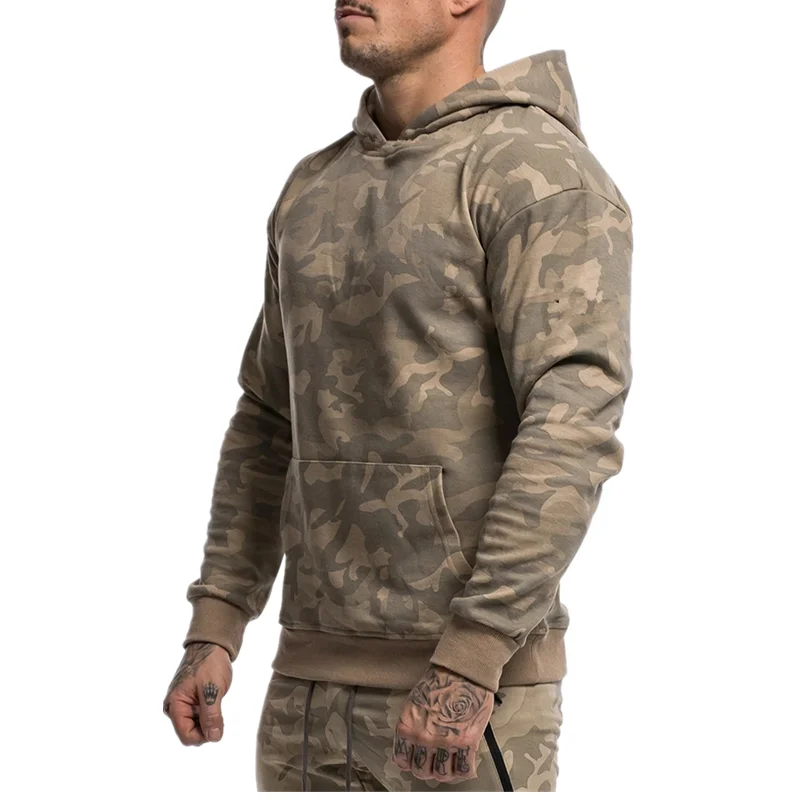 Мужские спортивные костюмы, мужской комплект, Беговая одежда, Ropa De Marca Chandal, повседневный комплект с капюшоном, камуфляжный, с большим карманом, хлопковое платье, спортивный костюм