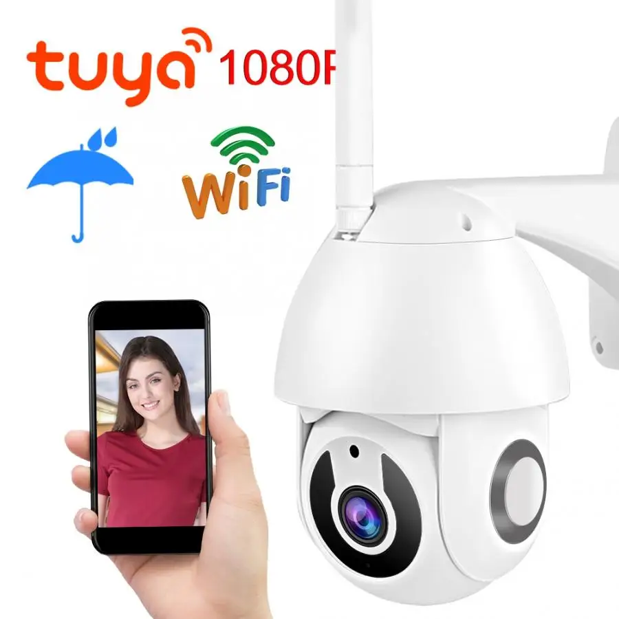 Wifi 1080P HD Tuya Водонепроницаемая камера ночного видения панорамная камера наблюдения с наклоном и зумом для ONVIF 100-240V