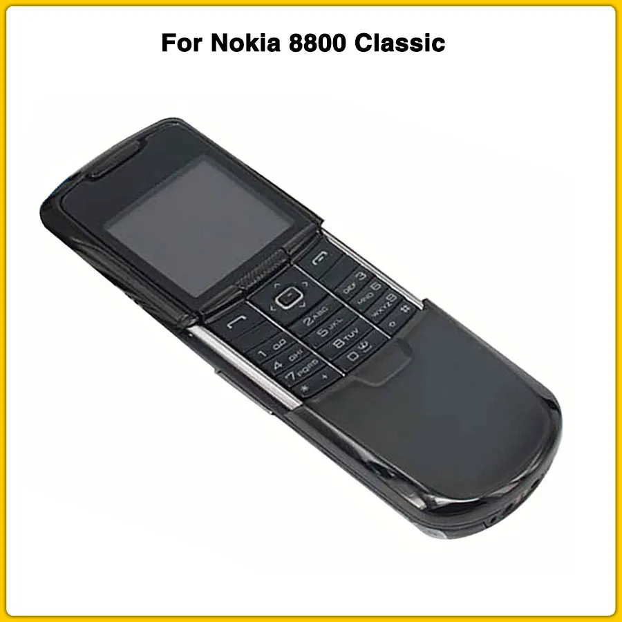 Для Nokia 8800C 8800 Классическая задняя крышка батарейного отсека задняя крышка металлический полный корпус чехол с английской/Российской клавиатурой