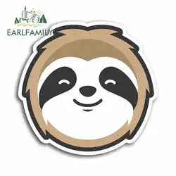 EARLFAMILY 13 см x 12,5 см для милых Улыбающееся животное Ленивец забавные автомобильные наклейки водонепроницаемый аниме бампер багажник