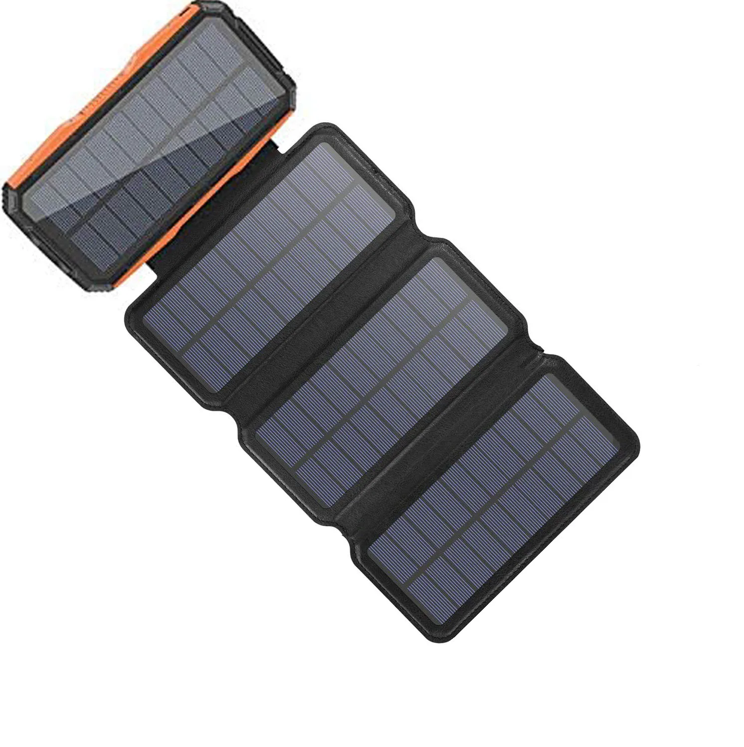 Solar Charger 26800mAh  5 Panels 7.5W High Efficiency  With Ultra Bright 60-LED Panel Light and Flashlight PD Portable Power Ban powerbank for phone Power Bank