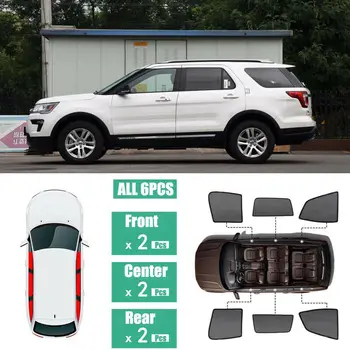 

For Ford Explorer 6Pcs Windows Sunshade UV Ray Protector Mesh Block Privacy Visor