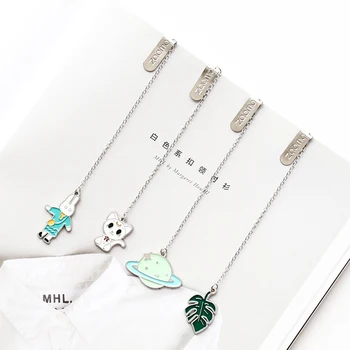 

Cartoon Metal Chain Pendant Bookmark Students Stationery Marker of Page Office Supplies Read Books Pendant Bookmarks Kids Reward