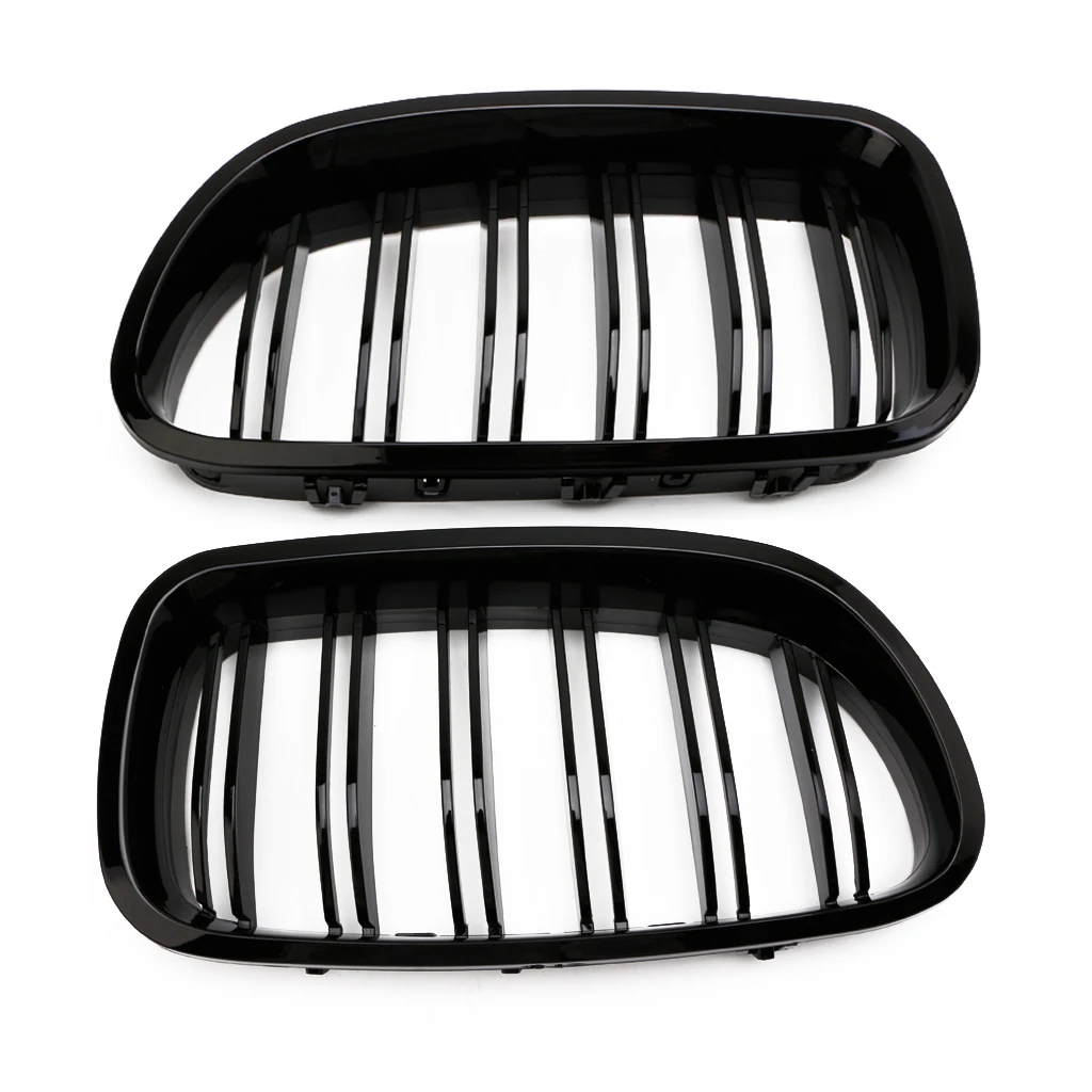 

Gloss Black Kidney Grill Racing Grille Dual Line For BMW F10 F11 F18 5 Series M5 Drop Shipping Support