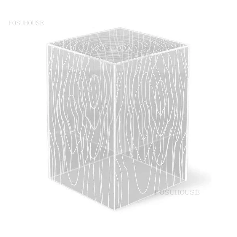 Nordic Cafe Tables Transparent Acrylic Living Room Furniture Designer Side Table Home Art Tea Table Coffee Shop Creative