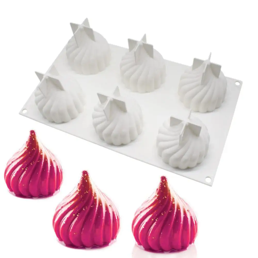 

6-Cavities Onion Shape New Chocolate Mold Chocolate Baking Tools Non-stick Silicone Cake Mold Jelly and Candy Mold 3D Mold DIY