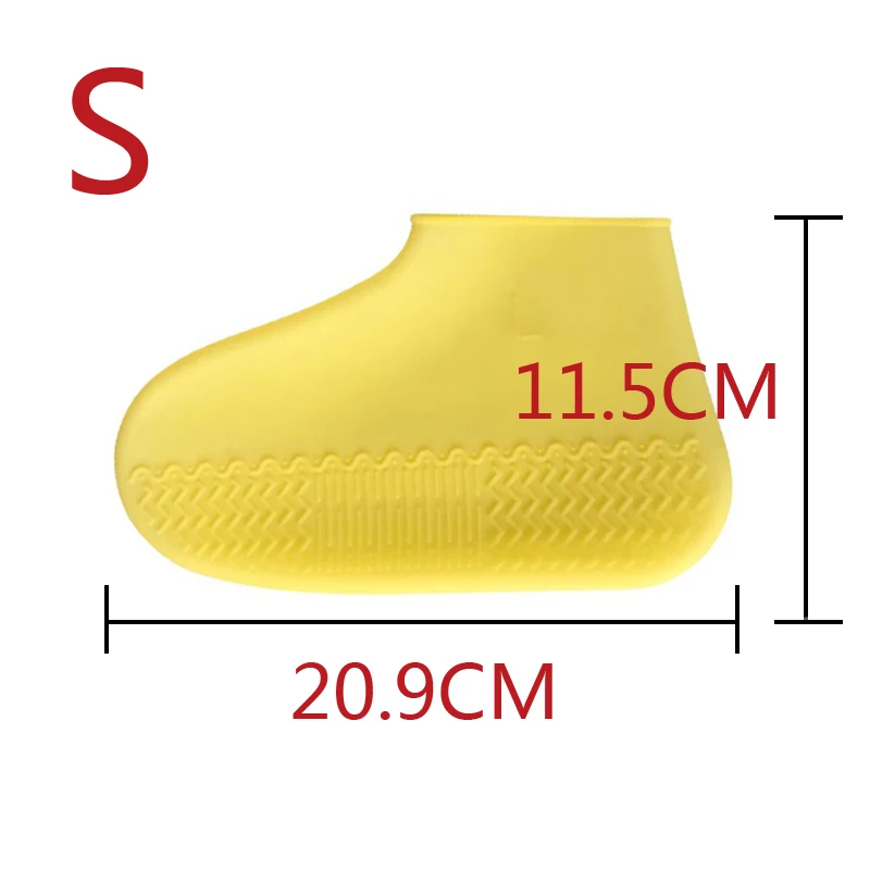 Yellow-S Уличные латексные Бахилы для езды на велосипеде дождливый день водонепроницаемый утолщение Нескользящая одежда покрытие для ног галоши силиконовые чехлы для обуви защита - Цвет: Yellow-S