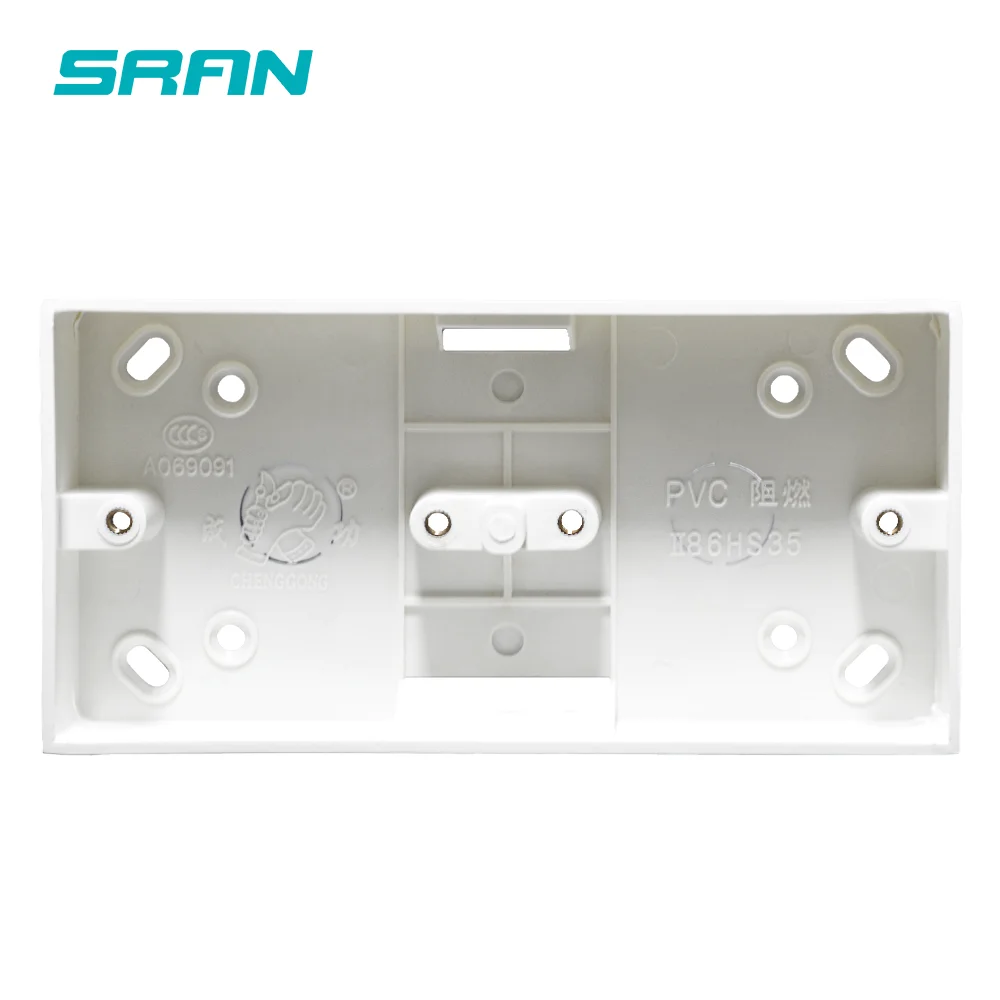 SRAN External Mounting Box 172mm*86mm*33mm for 86 Type Double Switches or Sockets Apply For Any Position of Wall Surface switch box wall socket box