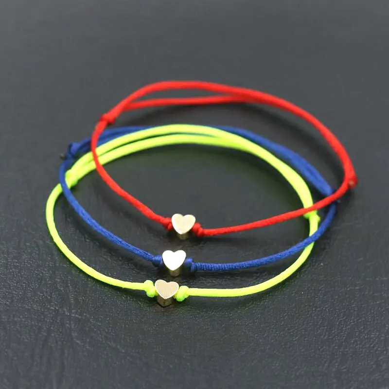 BPPCCR Handmade нержавеющей стали khd любящее сердце Форма браслет тонкая красная