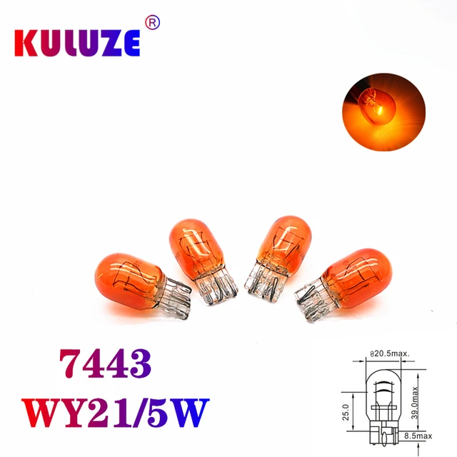 7443 7440 W21W WY21W 21W Colored Glass Light Bulb Lamp Tail Brake Turn  Signal