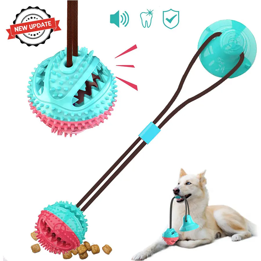 Buena Compra Juguete de succión con ventosa para perros, cuerda elástica de empuje, Limpieza de dientes para mascotas, juego de masticar IQ, juguetes para cachorros y gatos DdGaEkGpp