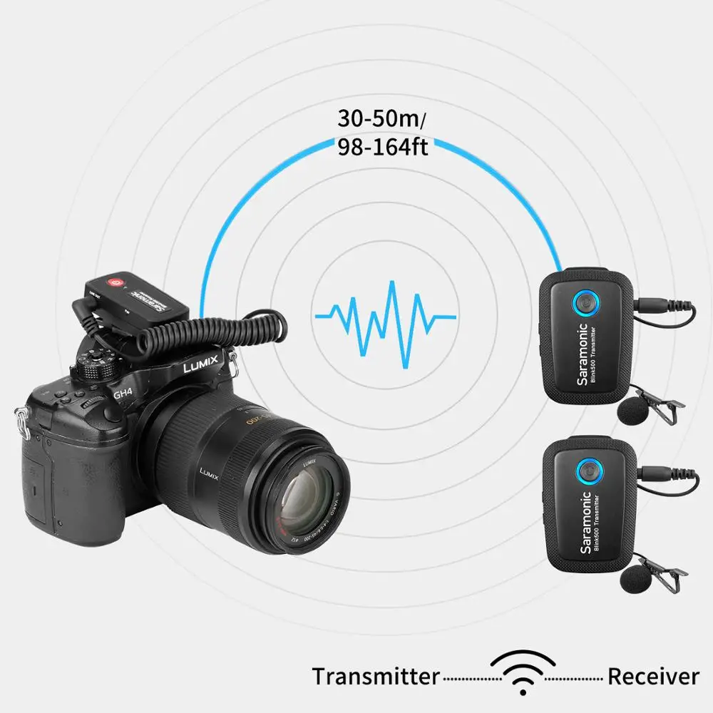 Saramonic Blink500 беспроводной Студийный конденсаторный микрофон петличный нагрудный микрофон для интервью для Android iPhone DSLR камер