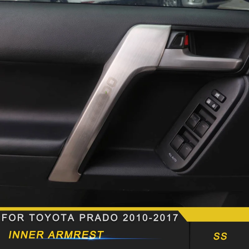 

For Toyota Prado 2018 Car Styling Inner Door Armrest Panel Cover Trim Frame Sticker Interior Accessories