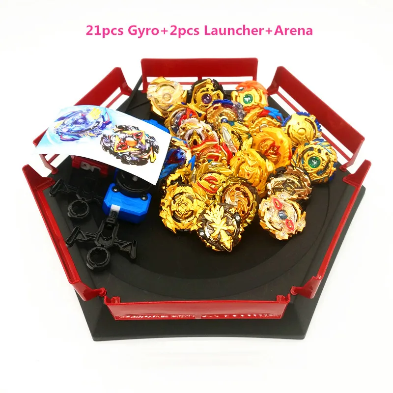 Arena21pcs-2G Золотая серия все модели пусковых установок Beyblade Burst игрушки GT Arena коробка Bayblade Металл God Fafnir волчок Bey Blade лезвия игрушки - Цвет: Arena21pcs-2G