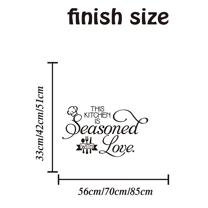 This Kitchen Is Seasoned With Love  Wall Sticker Kitchen Dinning Room Kitchen Family Love Quote Wall Decal Kitchen Vinyl Decor (1)