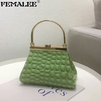 

Wooden Clip Luxury Gold Chains Evening Handbag Lady Alloy Ins Girl Square Bucket Shoulder Bag Mujer Crossbody Bag Messenger Sac