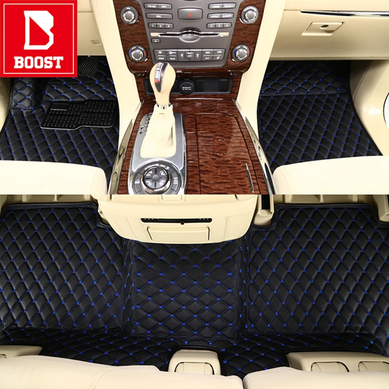 Black Blue Boost автомобильные коврики для Toyota Crown Mark chaser cresta 2008 1995 2013 2004 водонепроницаемый пользовательский автомобиль автомобильные подушечки для ног - Название цвета: Black Blue