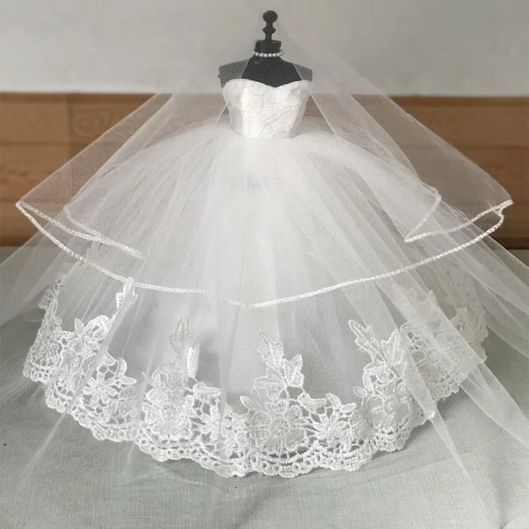 Fashion Handmade Wedding Dresses for Barbie Princess 1/6 Doll Clothes Gown Evening Dress Clothing Dolls Accessories