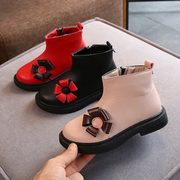 

Autumn Winter new girls Martin Boots children's non-slip Princess shoes side zipper breathable Kids boots