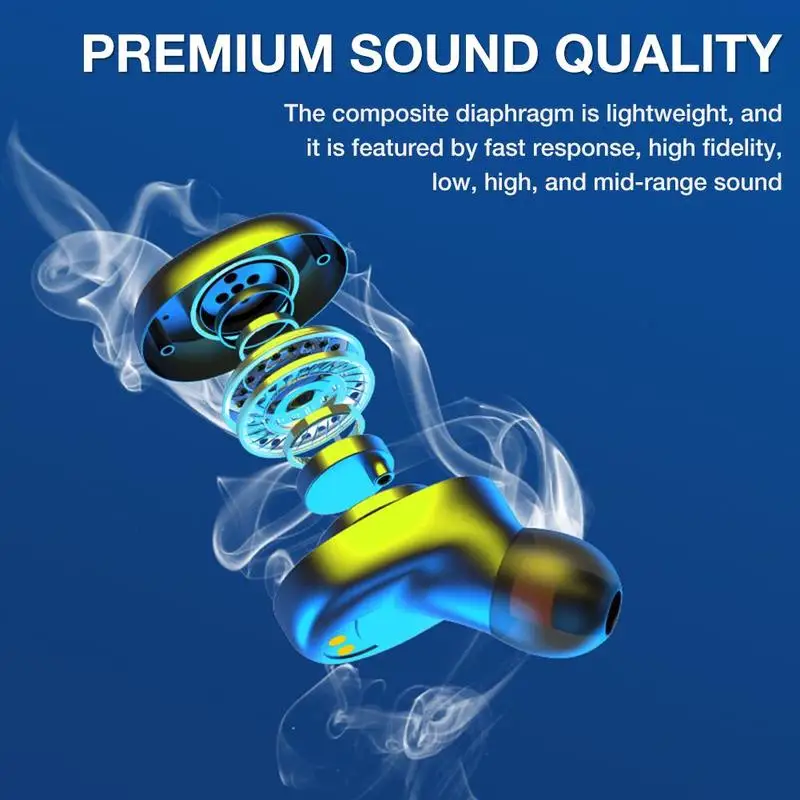 Mini Bluetooth Headset with Charging Box HD Noise Reduction Bluetooth 5 0 Wireless Sports Earbuds HIFI Stereo