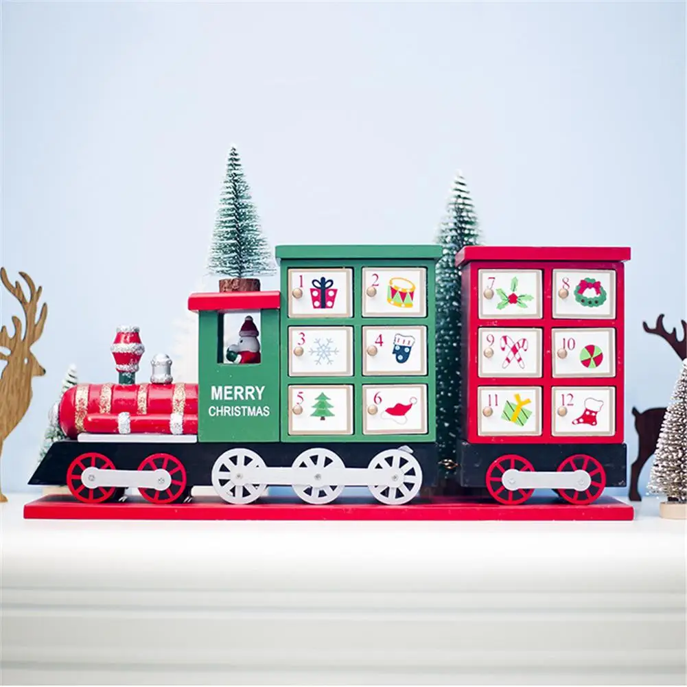 

2020 Countdown Advent Calendar Storage Box Painted Train New Year Children Gift Toy Storage Box Christmas Calendar